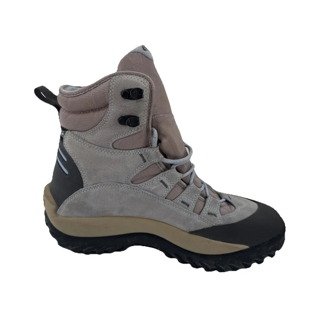 Salomon Clima-Dry Contagrip Hiking Boots Women 9 Blue Suede Pink Waterproof Mid
